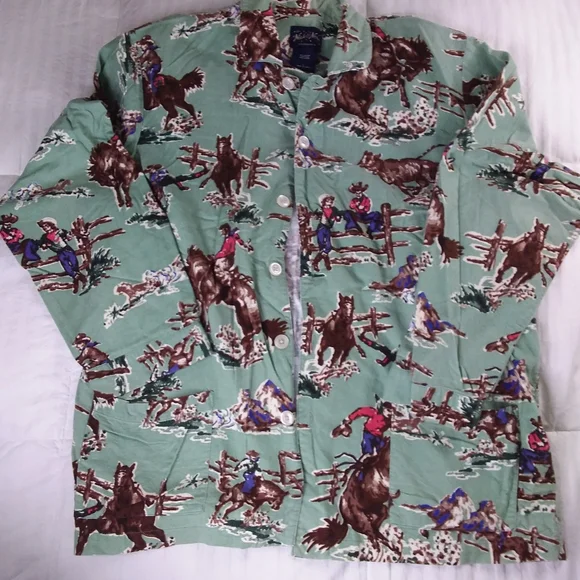 Nck & Nora Flannel Kurt Cobain Cowboy Pajamas Size Large - Picture 2 of 9
